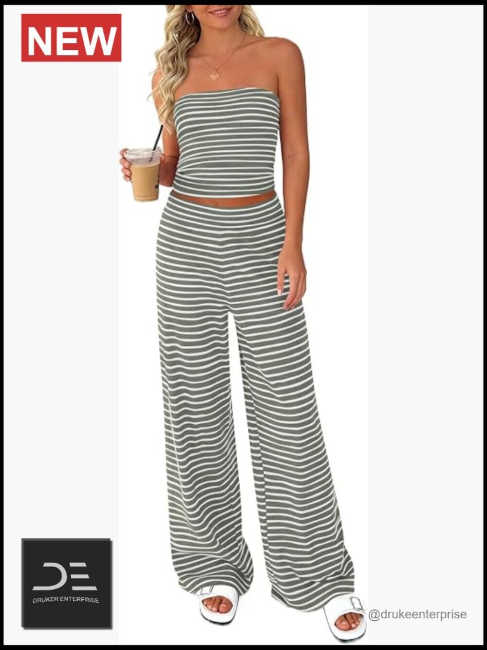Two Piece Striped Set Women Summer Travel Y2K Going Out Loungewear